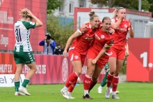 Saskia Matheis (l.) die Schützin des ersten Bundesligators der 05erinnen, wird gegen ihren Ex-Klub fehlen.