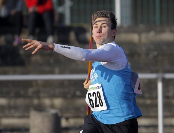 Titel erfolgreich verteidigt: Niklas Kaul ist erneut Deutscher Winterwurfmeister im Speeerwurf der U18.