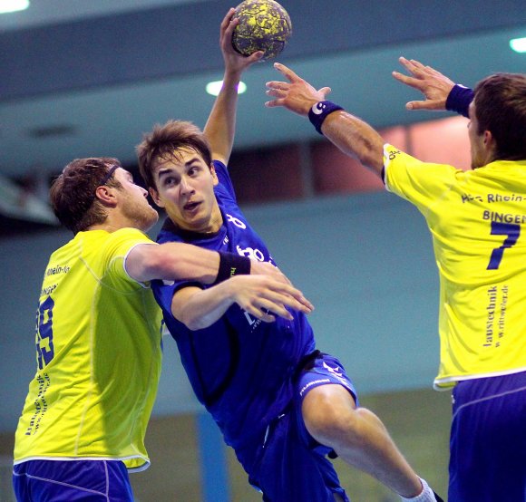 Leon Heinz war mit acht Treffern wieder einmal der erfolgreichste Schütze im Team der SG Bretzenheim, die sich im Spiel bei der HSG Rhein-Nahe Bingen II (Bild vom Hinspiel)  duch einen 7:0-Schlusslauf einen Punkt sicherte.