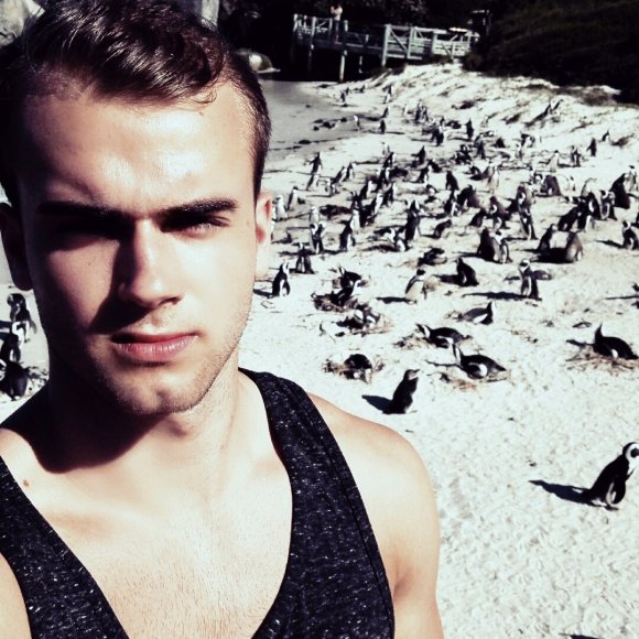 Ob die Pinguine ausreichend Distanz halten? Julian Weber kann den Speer auf über 80 Meter werfen...
