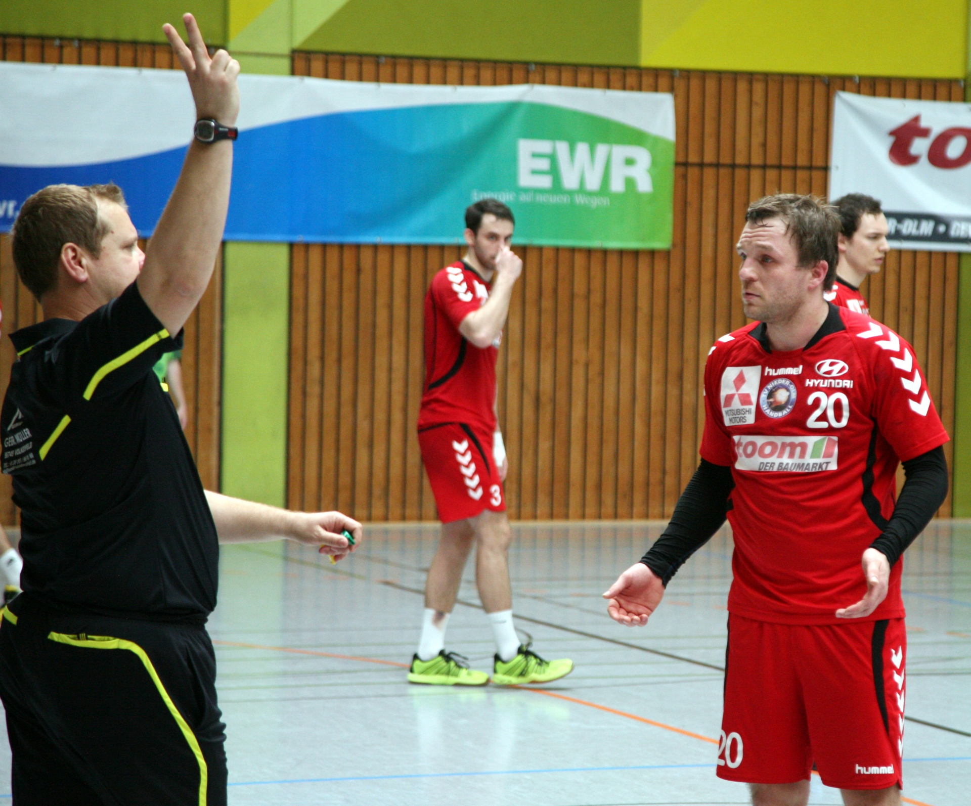 TVN-Kapitän war im überlegenen Spiel gegen den TV Wörth in einer Szene reif für zwei Minuten, auch wenn er als Unschuldslamm es kaum glauben mochte.