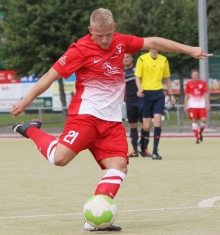 Wenigstens einer nutzte die Chancen: Kevin Frey sicherte durch seine beiden Treffer gegen den dezimierten VfR Frankenthal die Punkte gegen die Pfälzer.